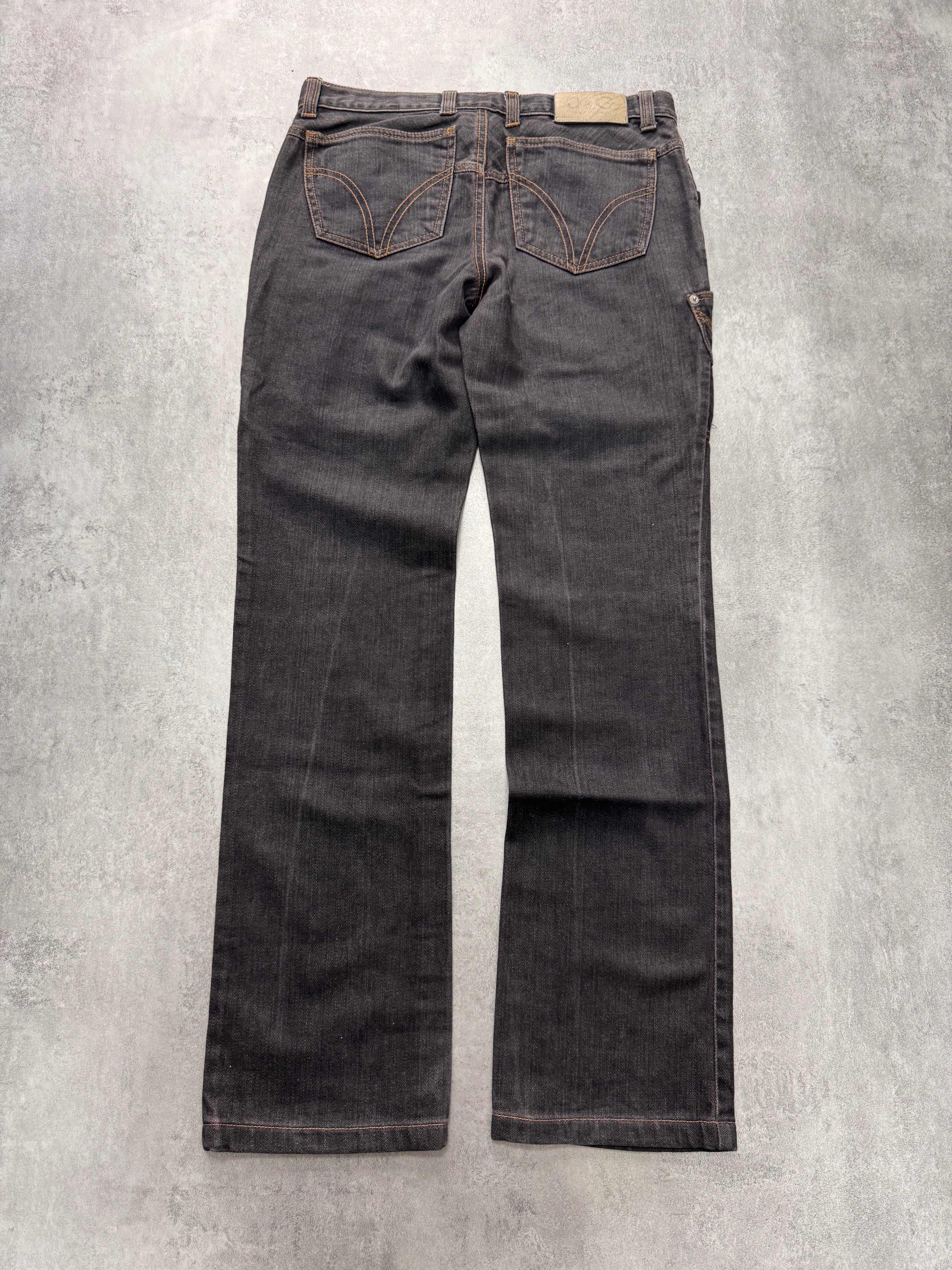 AW2003 Dolce & Gabbana Grey Raw Denim Jeans - Image 3