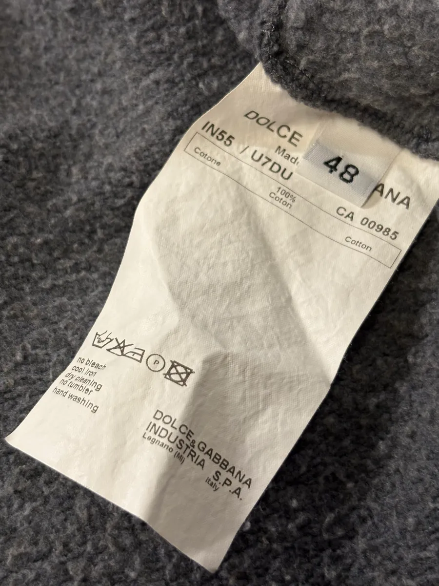 AW2003 Dolce & Gabbana Grey Wool Double-Breasted Zip Hoodie - Image 11