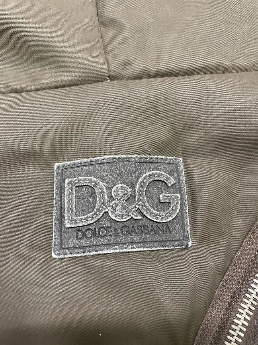 AW2003 Dolce & Gabbana Hunter Multi Zips Detachable Olive Faded Jacket - Image 7