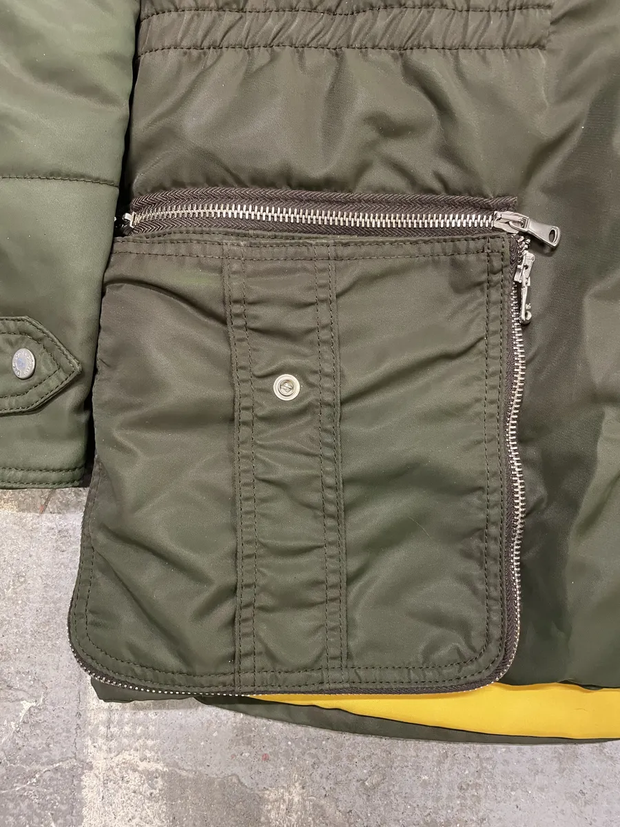 AW2003 Dolce & Gabbana Hunter Multi Zips Detachable Olive Faded Jacket - Image 8