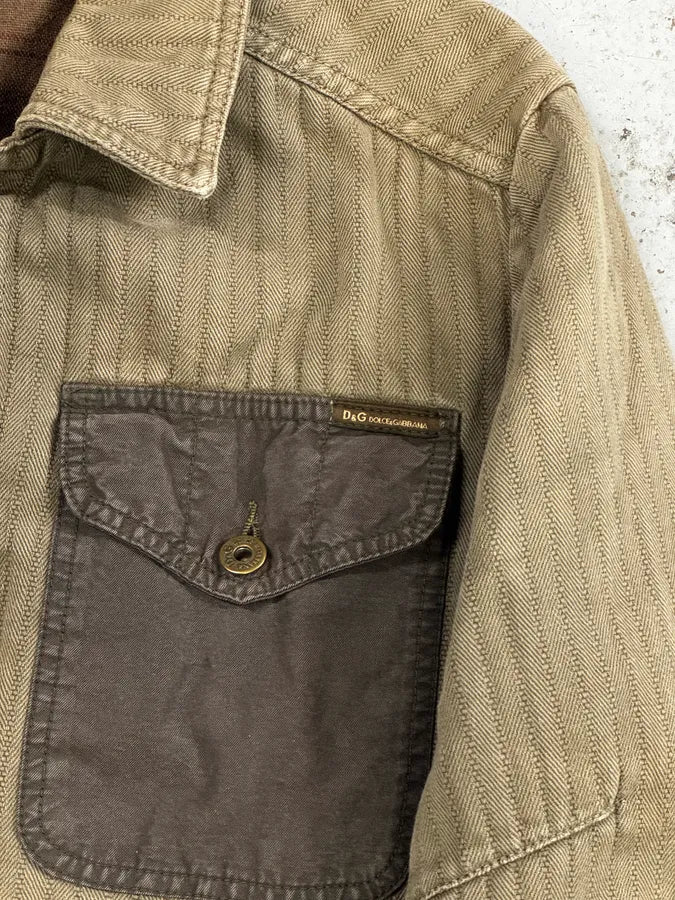 AW2003 Dolce & Gabbana Khaki Military Cargo Removable Jacket - Image 14