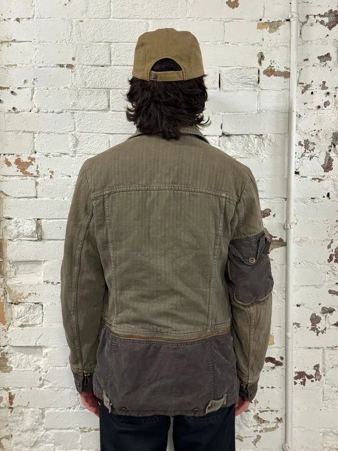 AW2003 Dolce & Gabbana Khaki Military Cargo Removable Jacket - Image 5