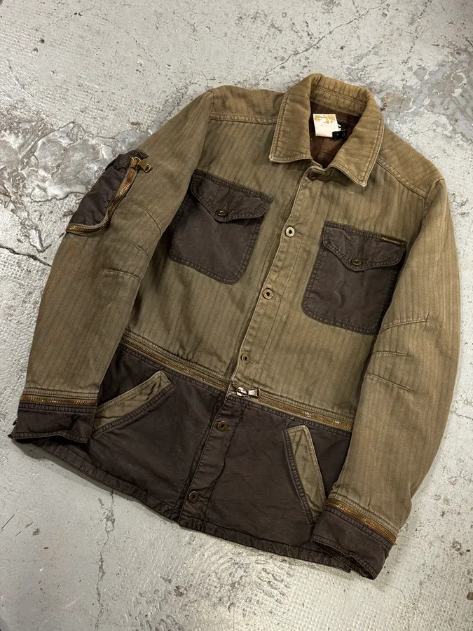 AW2003 Dolce & Gabbana Khaki Military Cargo Removable Jacket - Image 7