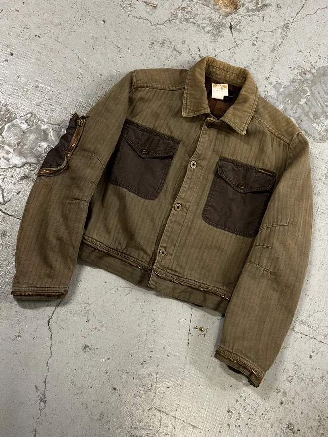AW2003 Dolce & Gabbana Khaki Military Cargo Removable Jacket - Image 8