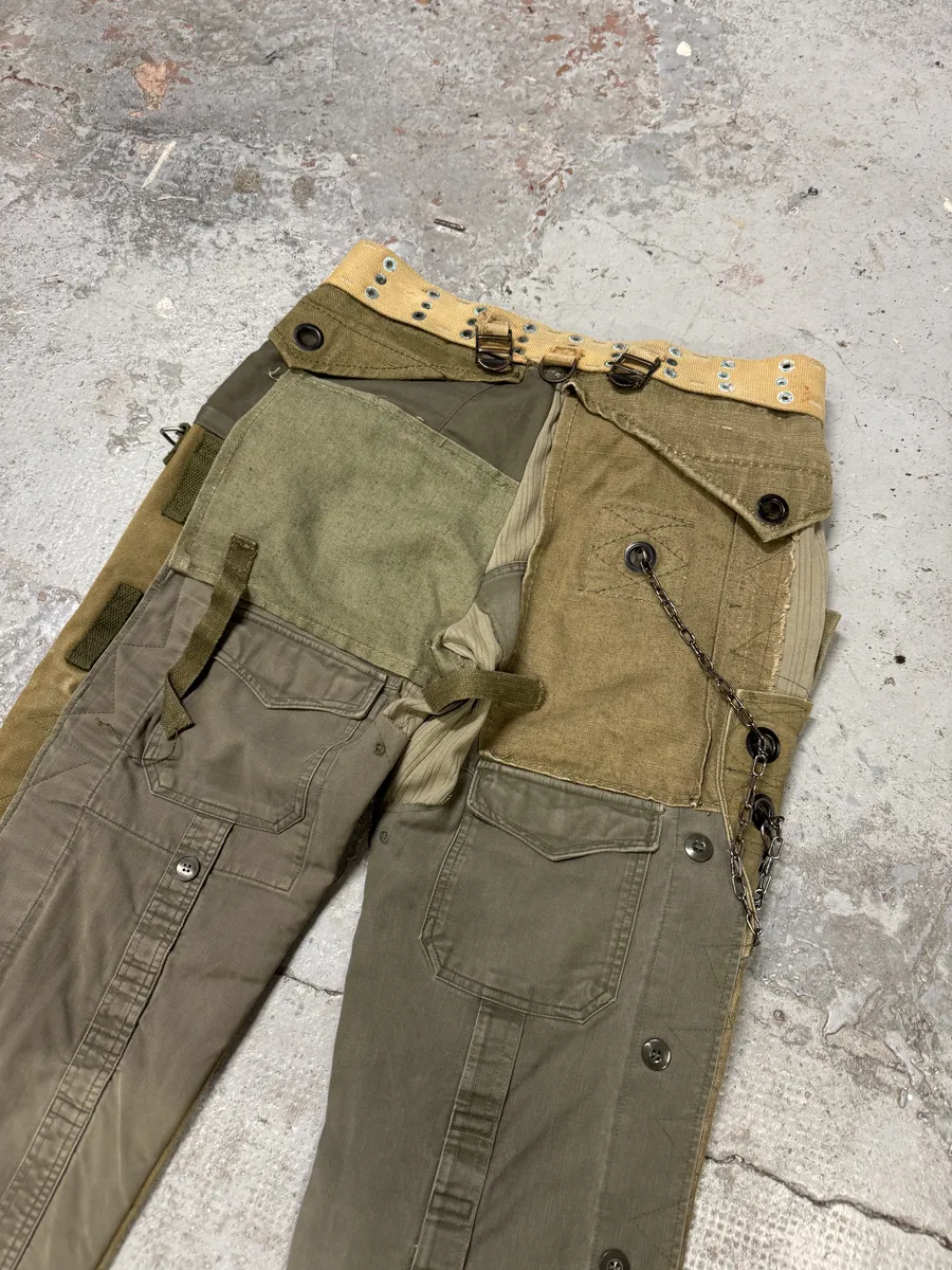 AW2003 Dolce & Gabbana Khaki Reconstructed Cargo Military Pants - Image 11