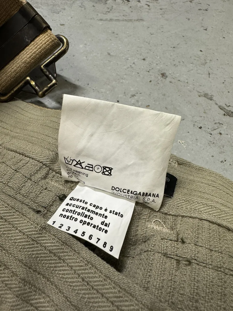 AW2003 Dolce & Gabbana Khaki Reconstructed Cargo Military Pants - Image 12