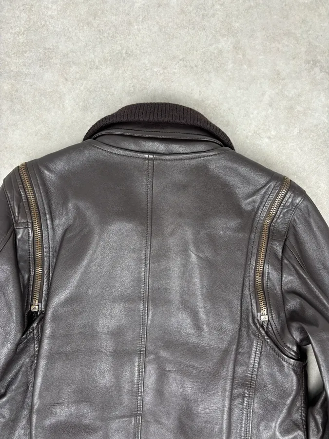 AW2003 Dolce & Gabbana Layered Multi Zip Leather Jacket - Image 8