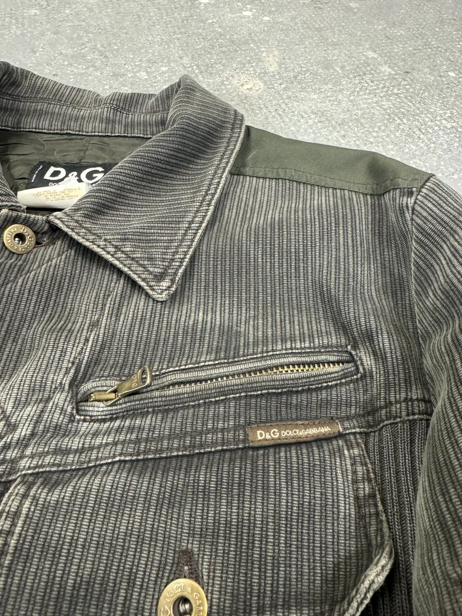 AW2003 Dolce & Gabbana Military Cargo Utility Olive Bomber Jacket - Image 4