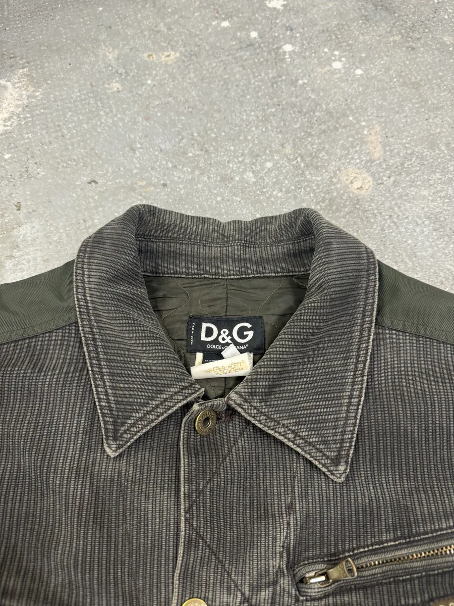 AW2003 Dolce & Gabbana Military Cargo Utility Olive Bomber Jacket - Image 5
