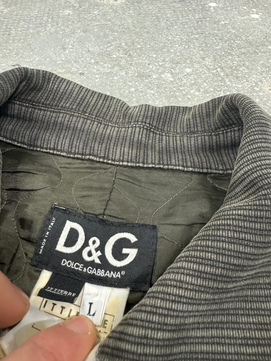 AW2003 Dolce & Gabbana Military Cargo Utility Olive Bomber Jacket - Image 6