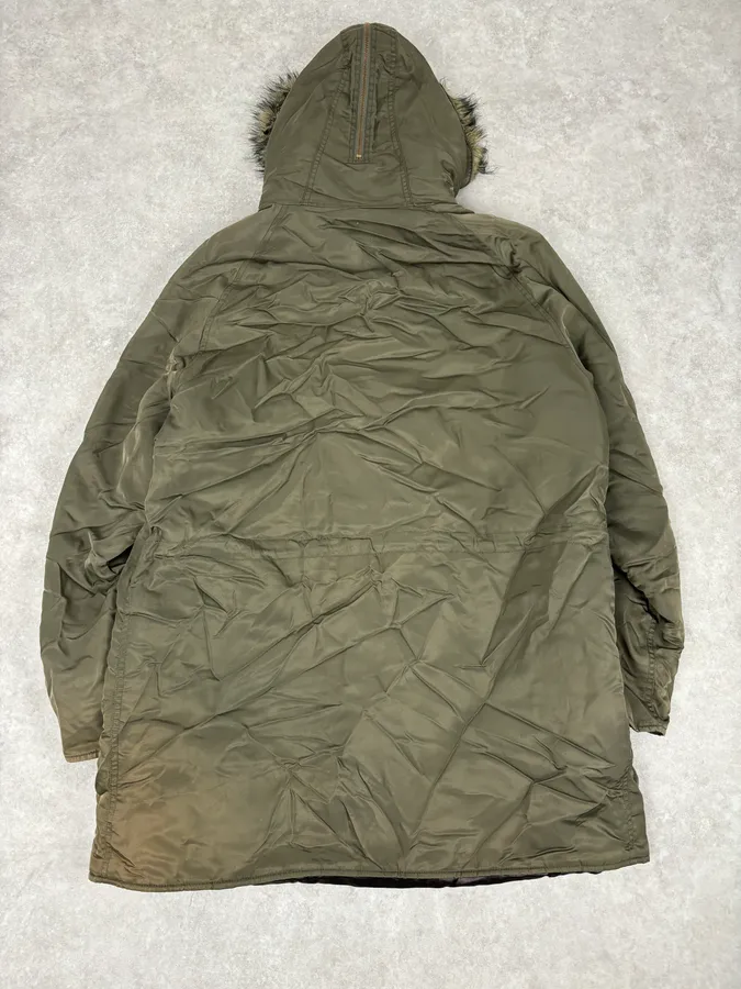 AW2003 Dolce & Gabbana Military Green Hooded Long Aviator Jacket - Image 6