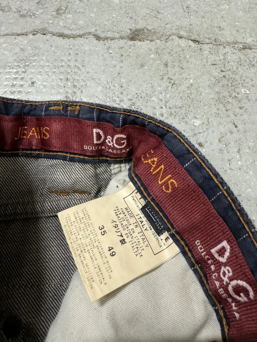 AW2003 Dolce & Gabbana Multi Pockets Grey Eroded Raw Denim Jeans - Image 10