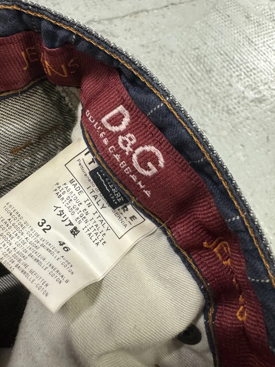 AW2003 Dolce & Gabbana Multi Pockets Grey Raw Denim Jeans - Image 10
