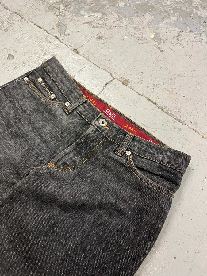 AW2003 Dolce & Gabbana Multi Zips Grey Jeans - Image 6