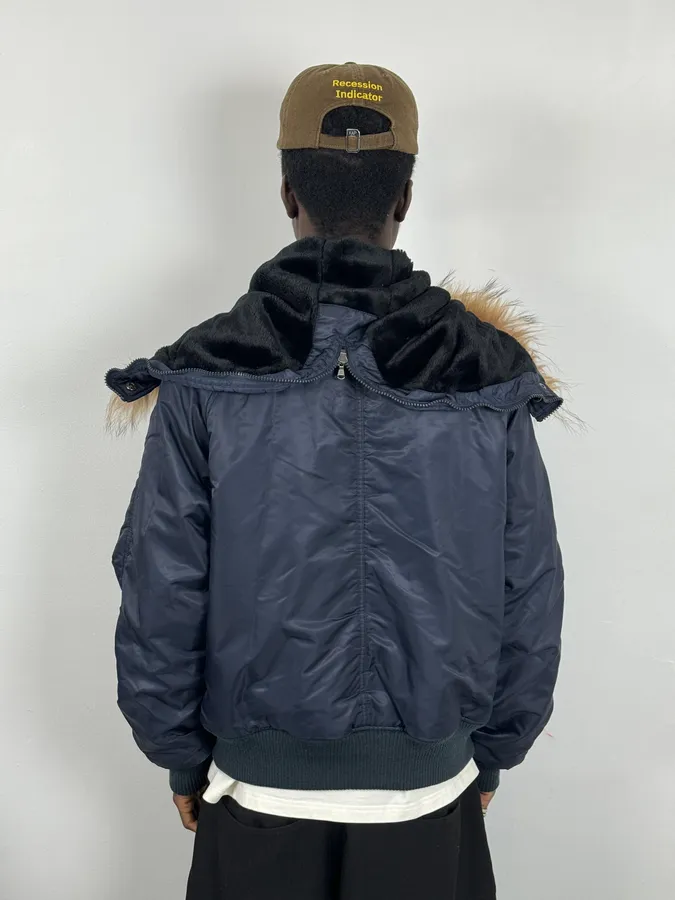 AW2003 Dolce & Gabbana Navy Aviator Bomber Jacket - Image 2