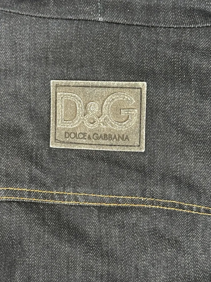 AW2003 Dolce & Gabbana Navy Denim Fur Hood Jacket - Image 13
