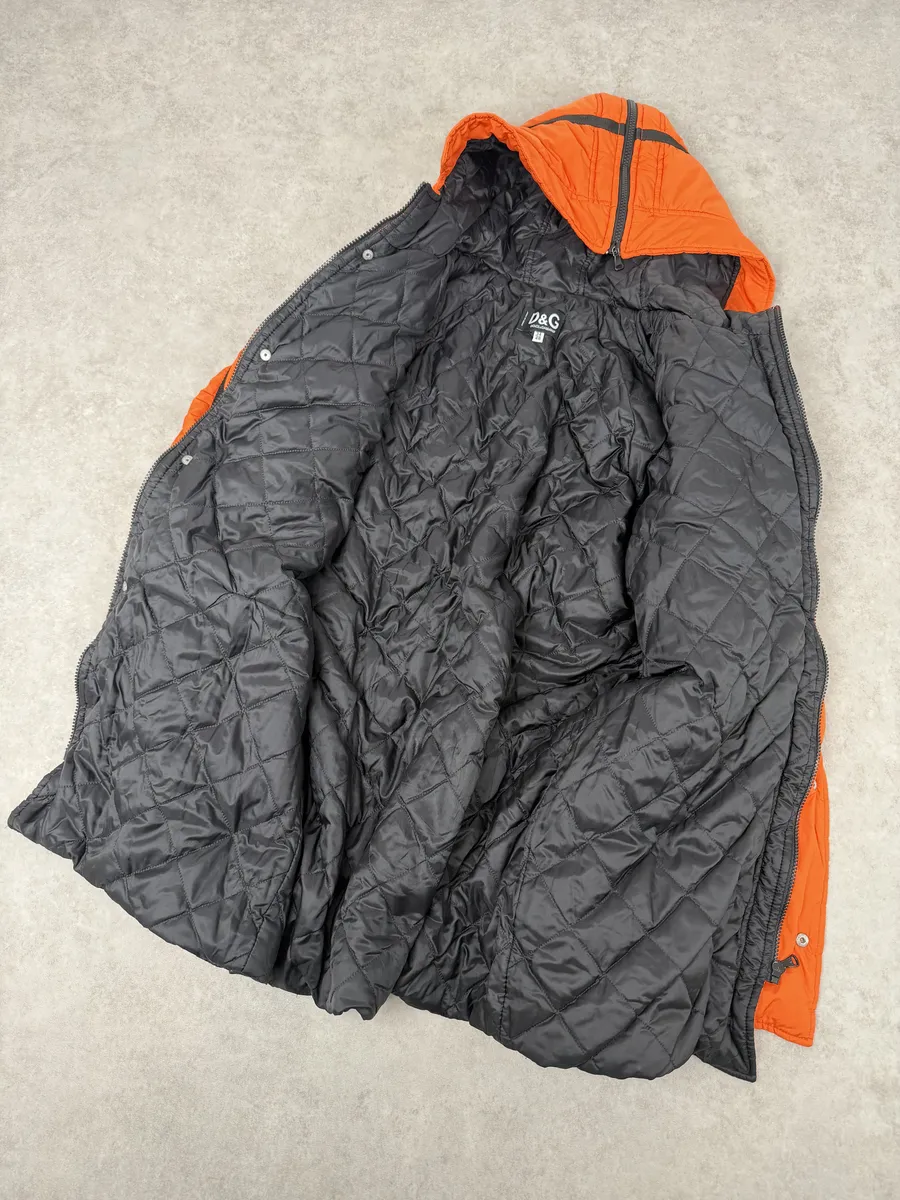 AW2003 Dolce & Gabbana Orange & Black Lined Ultra Hooded - Image 10