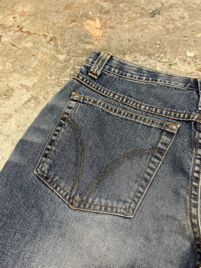 AW2003 Dolce & Gabbana Raw Blue Faded Denim Jeans - Image 7