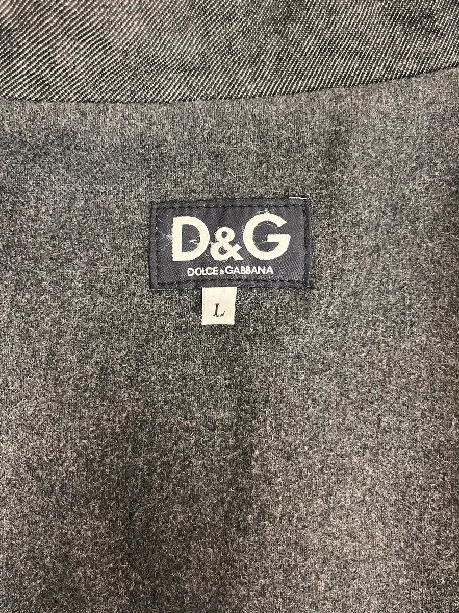 AW2003 Dolce & Gabbana Raw Grey Denim Jacket - Image 10