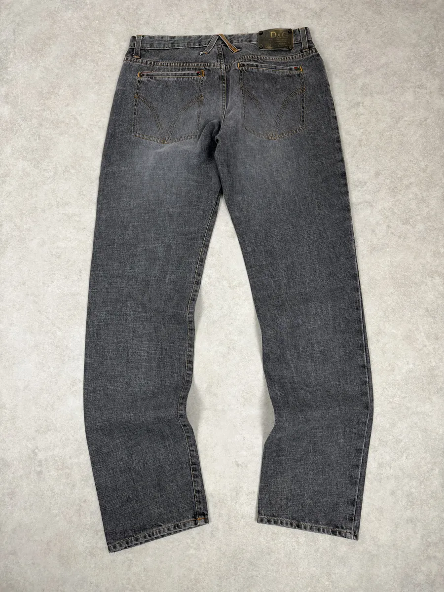 AW2003 Dolce & Gabbana Raw Grey Denim Jeans - Image 5