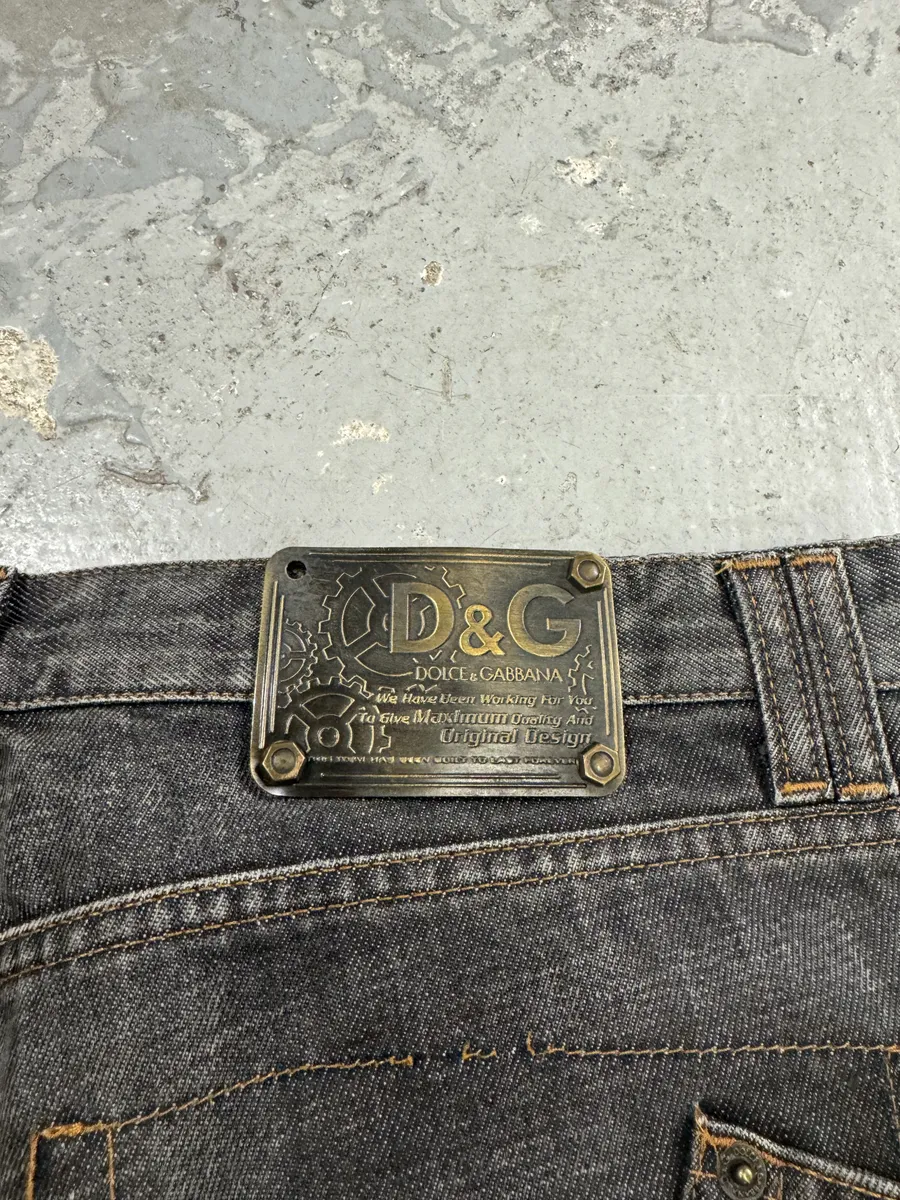 AW2003 Dolce & Gabbana Raw Grey Denim Jeans - Image 9