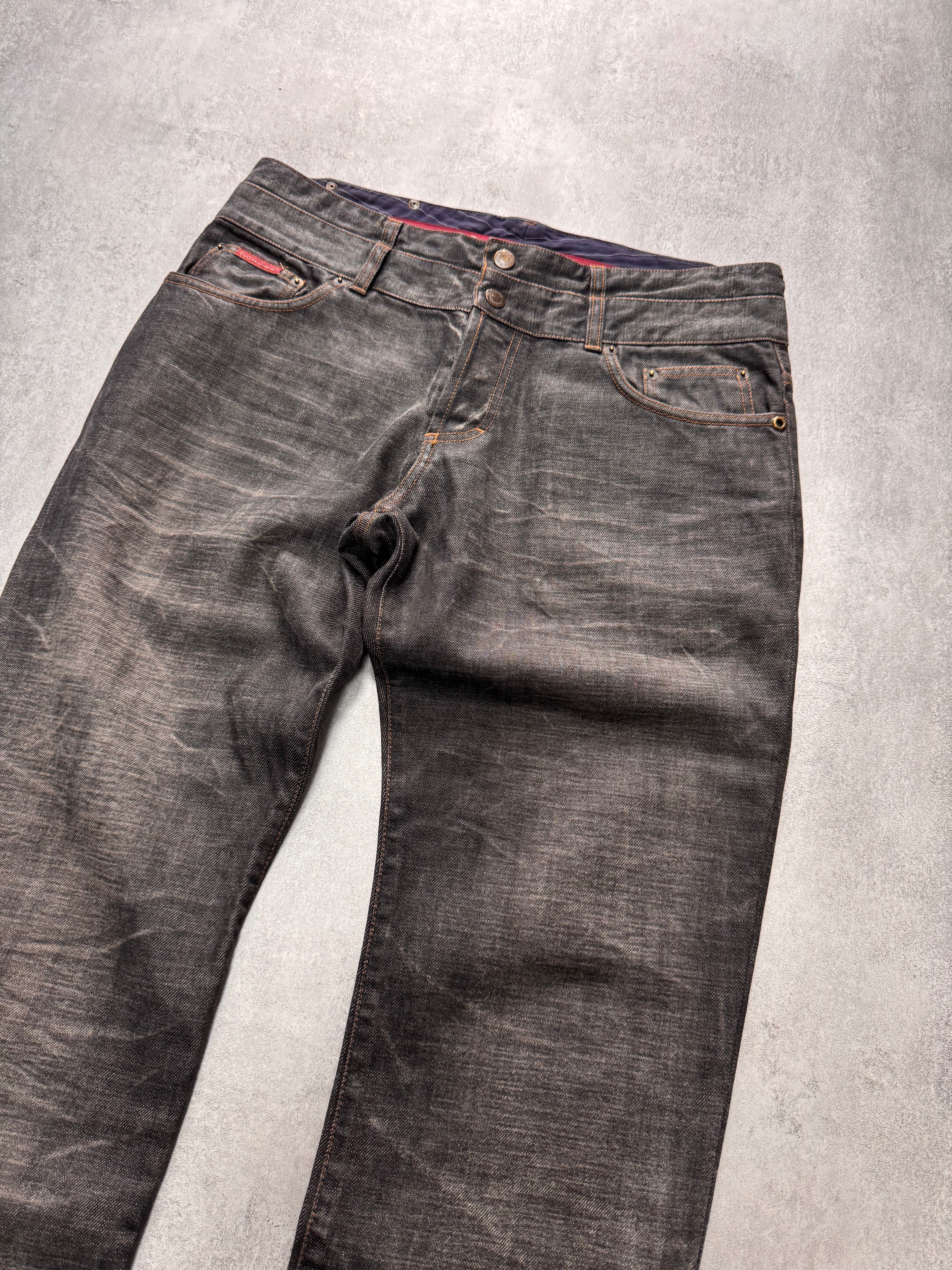 AW2003 Dolce & Gabbana Raw Grey Denim Jeans - Image 2