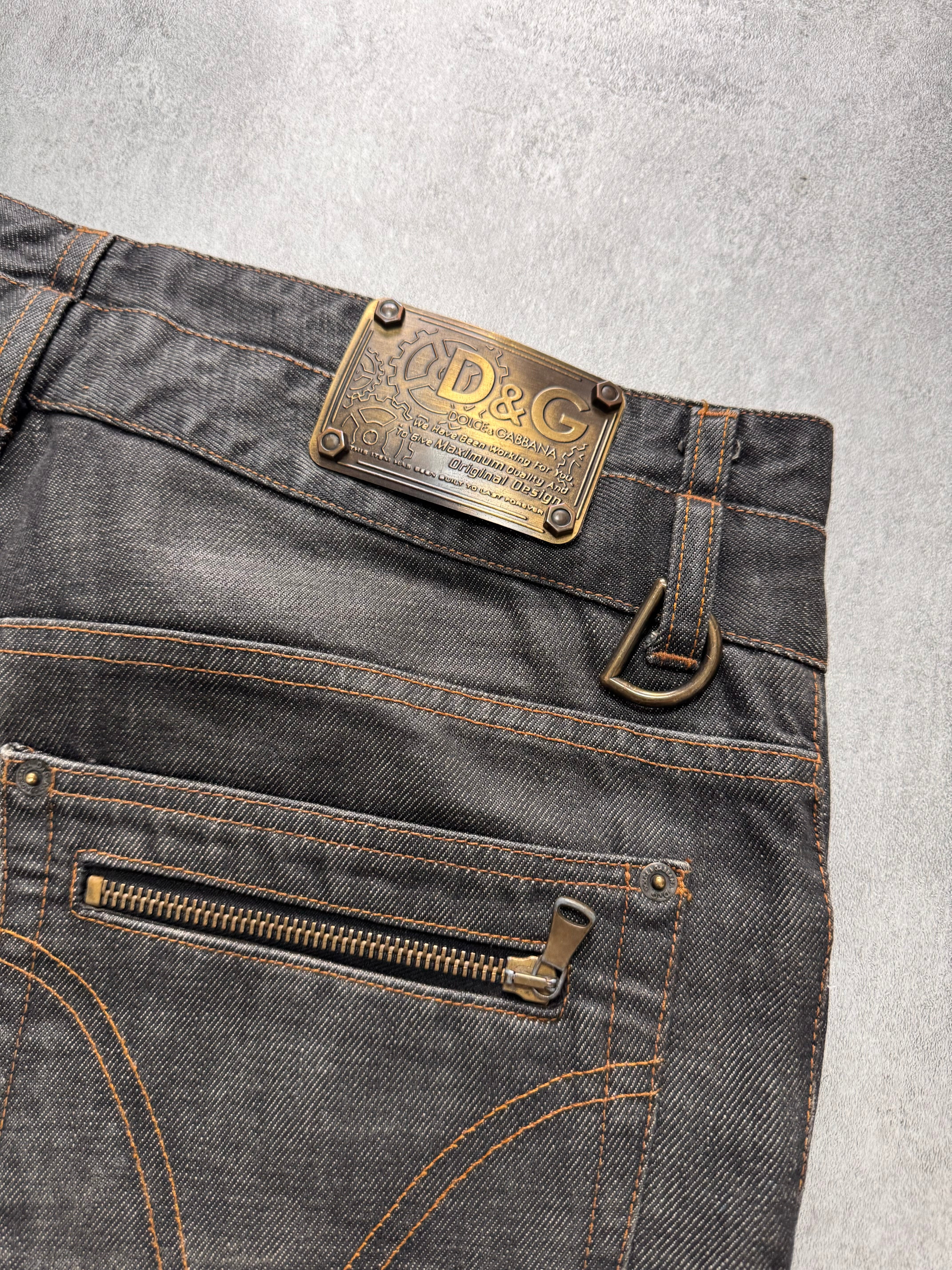 AW2003 Dolce & Gabbana Raw Grey Denim Jeans - Image 5