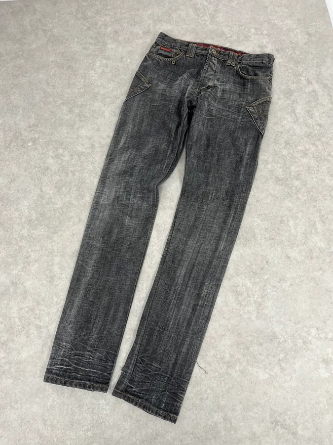 AW2003 Dolce & Gabbana Raw Grey Slim Denim Jeans - Image 5