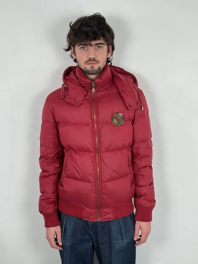 AW2003 Dolce & Gabbana Red Puffer Hooded Jacket - Image 2