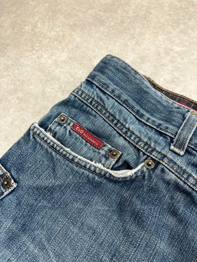 AW2003 Dolce & Gabbana Restructured Blue Denim Jeans - Image 7