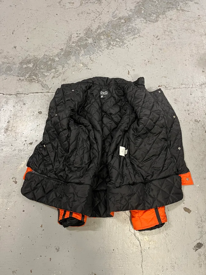 AW2003 Dolce & Gabbana Spatial Tactical Orange Puffer Jacket - Image 12