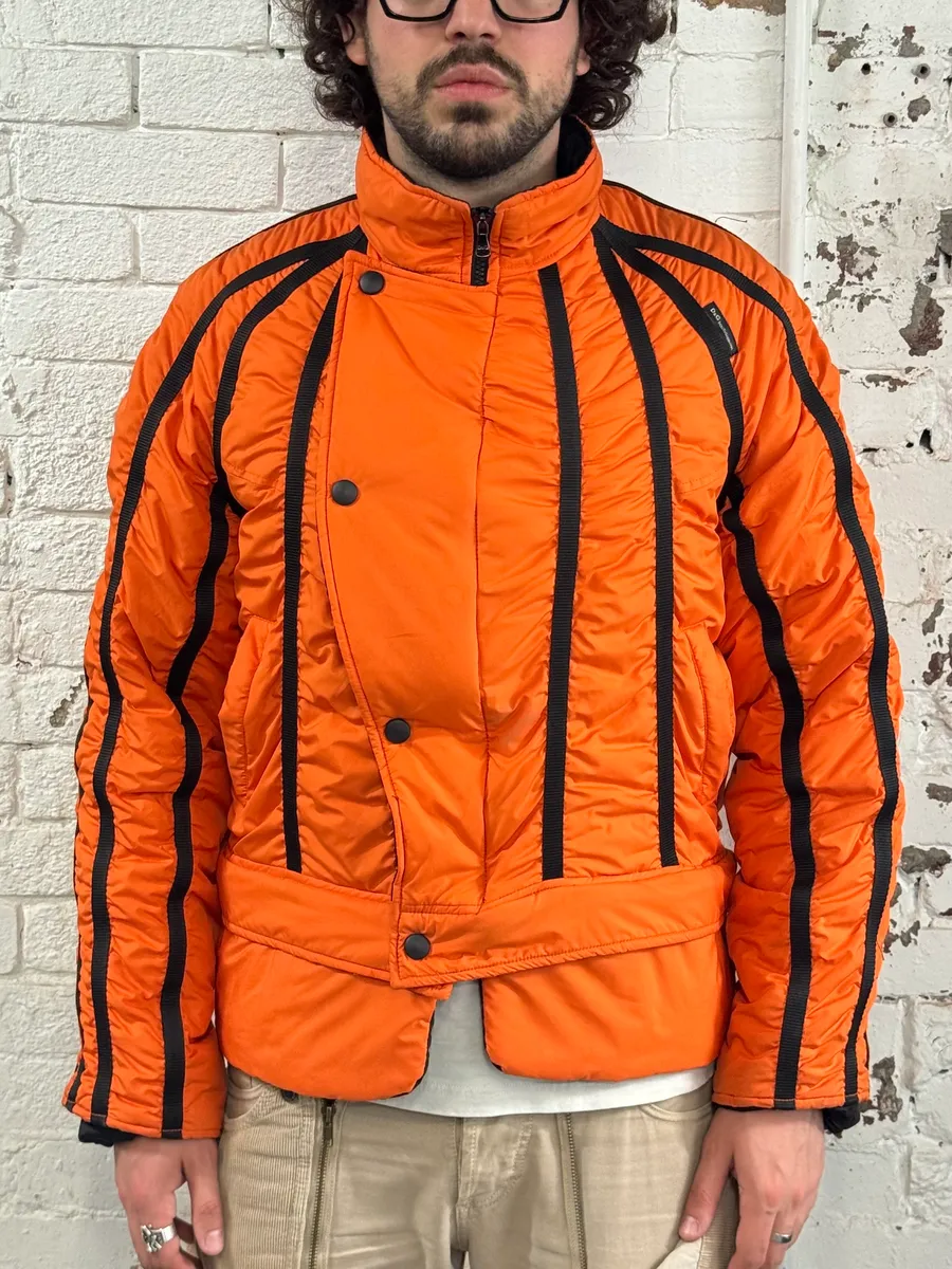 AW2003 Dolce & Gabbana Spatial Tactical Orange Puffer Jacket - Image 2