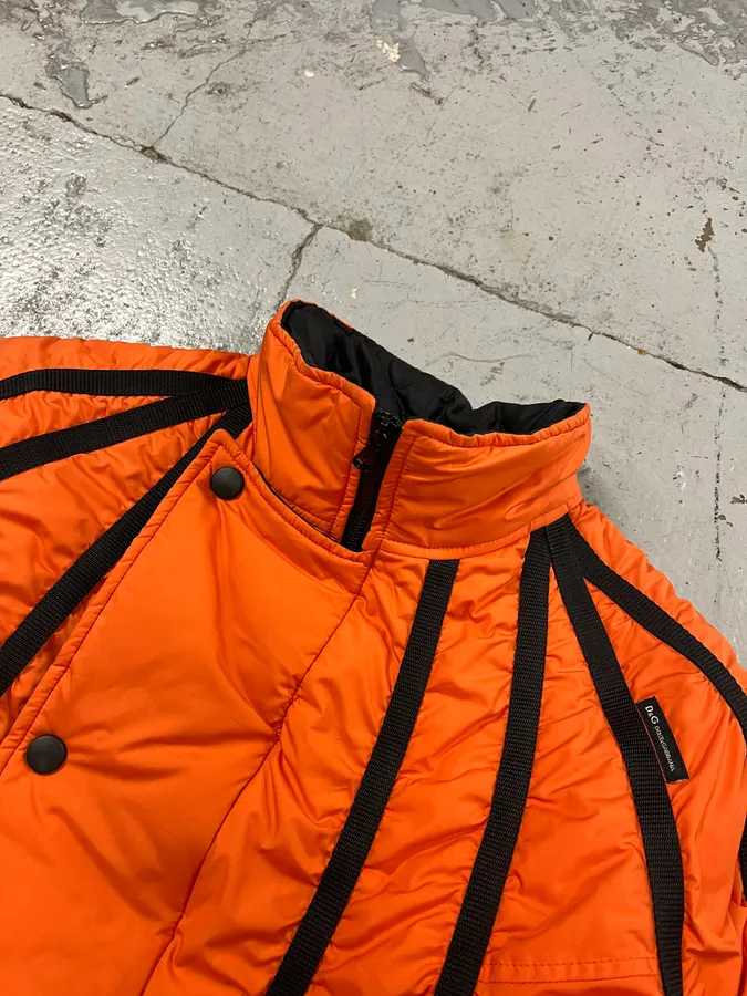 AW2003 Dolce & Gabbana Spatial Tactical Orange Puffer Jacket - Image 5
