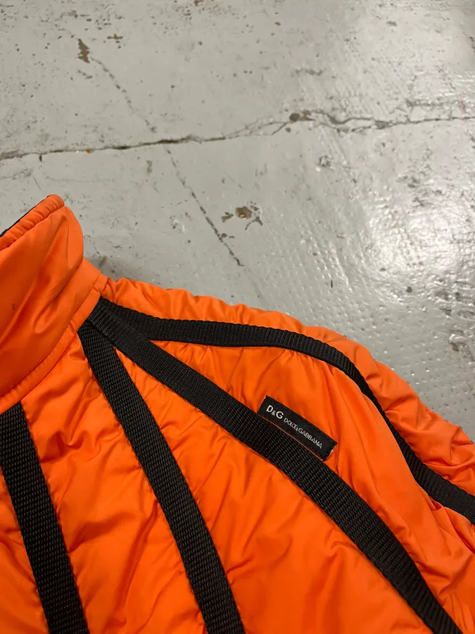 AW2003 Dolce & Gabbana Spatial Tactical Orange Puffer Jacket - Image 6