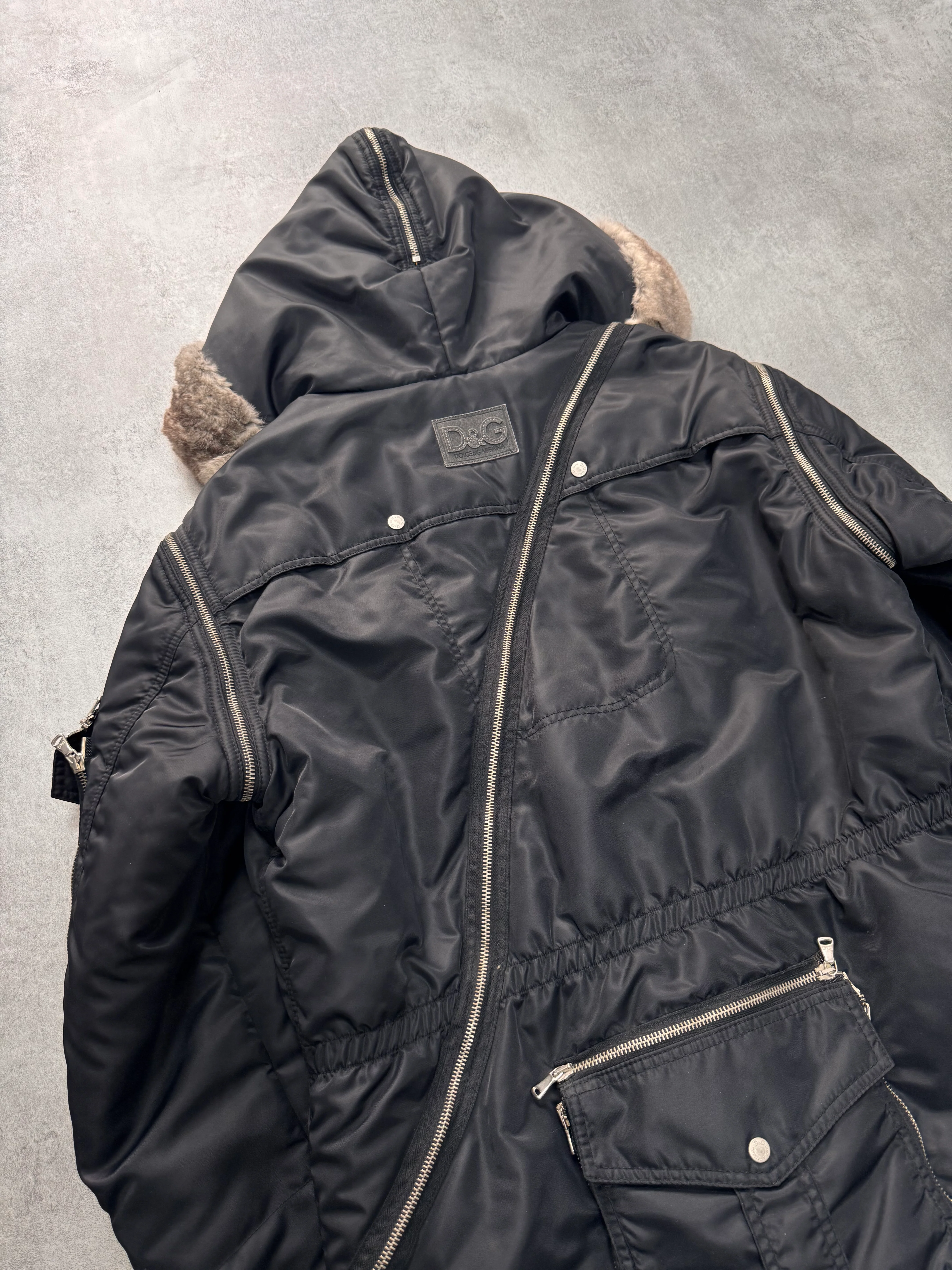 AW2003 Dolce & Gabbana Tornado Zipper Military Coat - Image 5