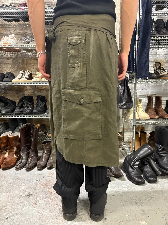 AW2003 Dolce & Gabbana Versatile Olive Cargo Skirt - Image 4