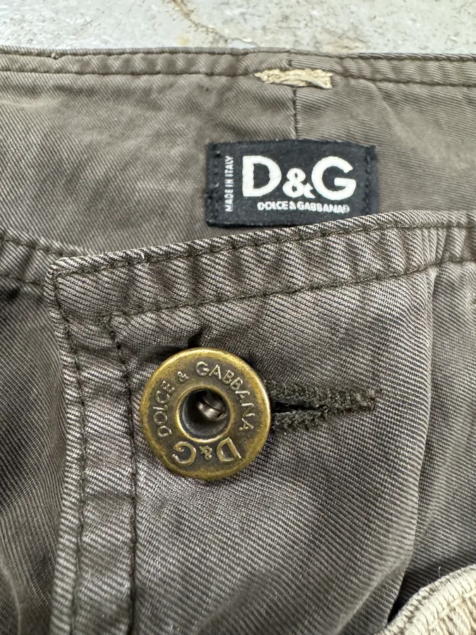 AW2003 Dolce & Gabbana Waisted Masterpiece Faded Grey Denim Cargo - Image 10