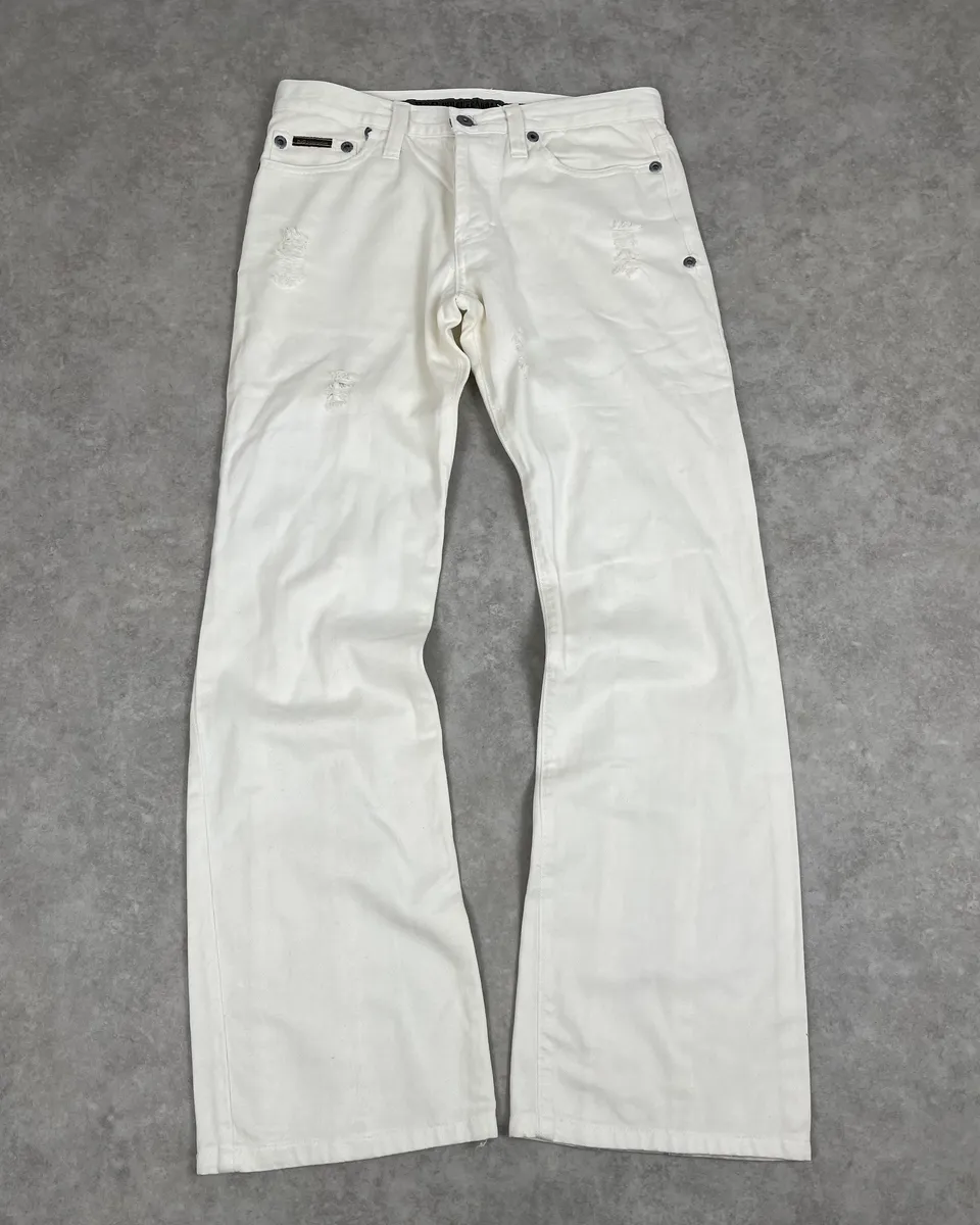 AW2003 Dolce & Gabbana White Distressed Pants - Image 4