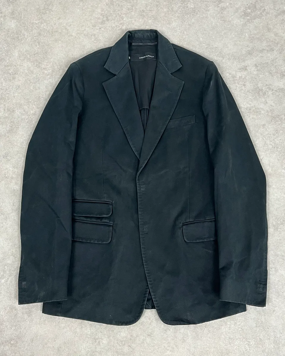 AW2003 Dsquared2 Black Denim Pocket Blazer Jacket
