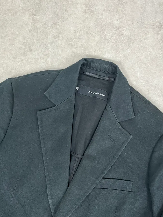 AW2003 Dsquared2 Black Denim Pocket Blazer Jacket - Image 5