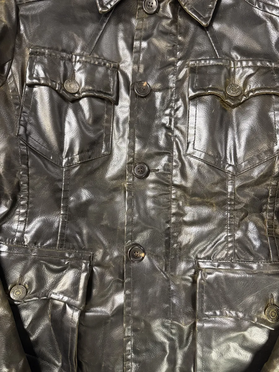 AW2003 Dsquared2 Brown Eroded Patina Leather Biker Jacket - Image 11