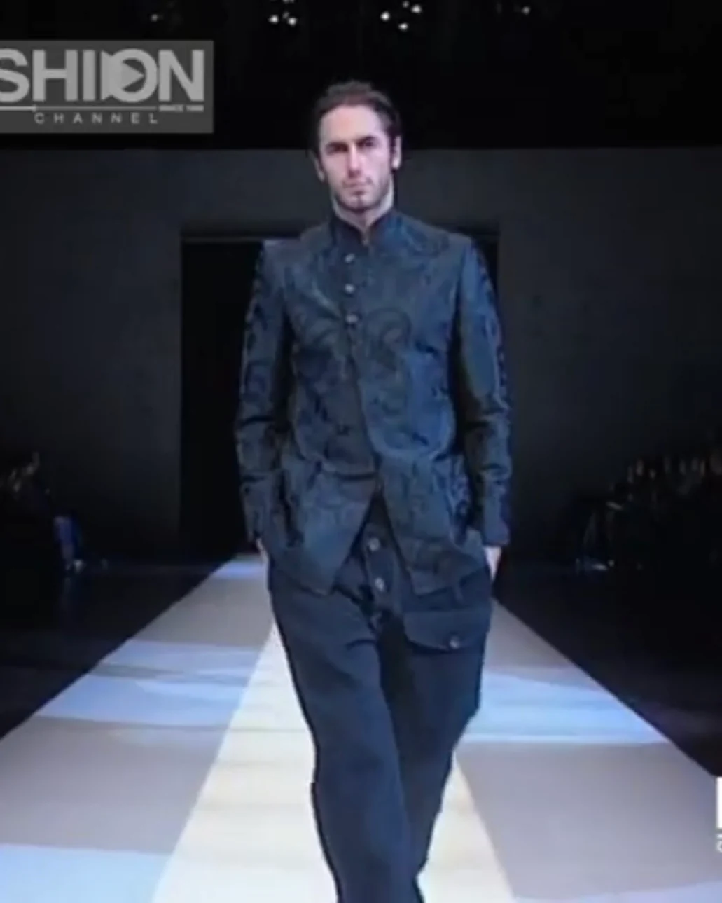 AW2003 Emporio Armani Asian Flowers Black Jacket - Image 9