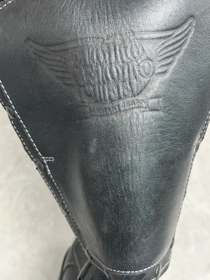 AW2003 Emporio Armani Black Leather Biker Ankle Boots - Image 9