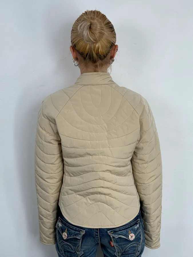 AW2003 Emporio Armani Cream Cropped Contemporary Jacket - Image 3