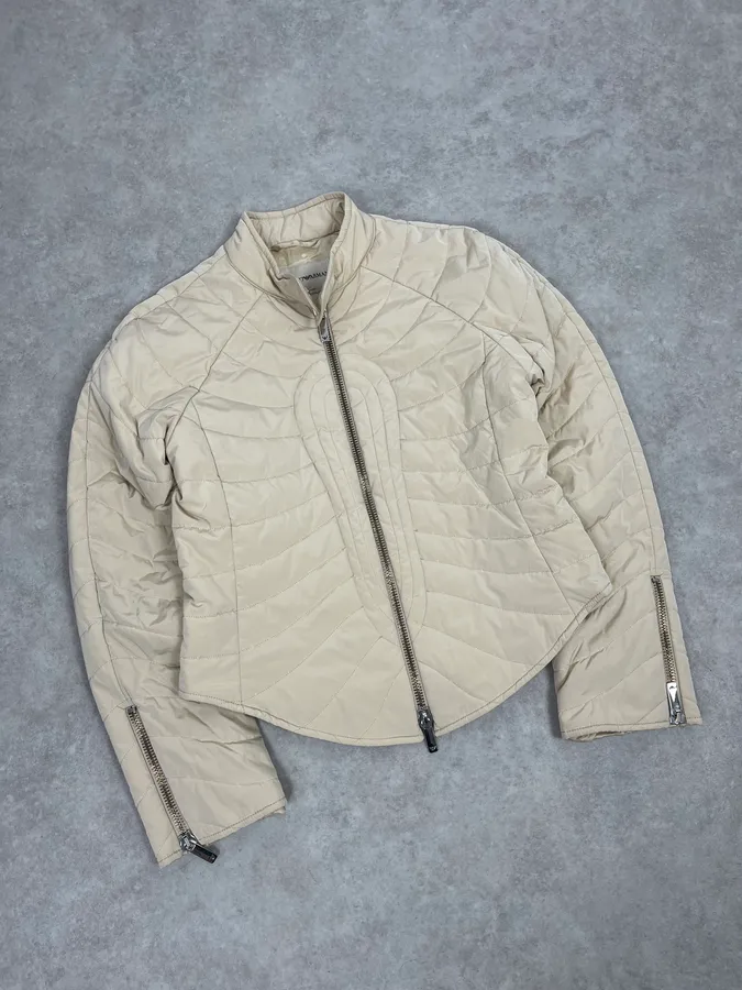 AW2003 Emporio Armani Cream Cropped Contemporary Jacket - Image 4