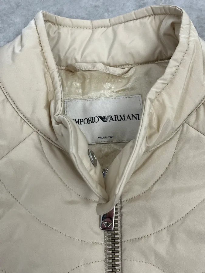 AW2003 Emporio Armani Cream Cropped Contemporary Jacket - Image 9