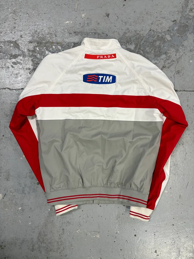 AW2003 Prada Red White Nylon Luna Rossa Jacket - Image 5
