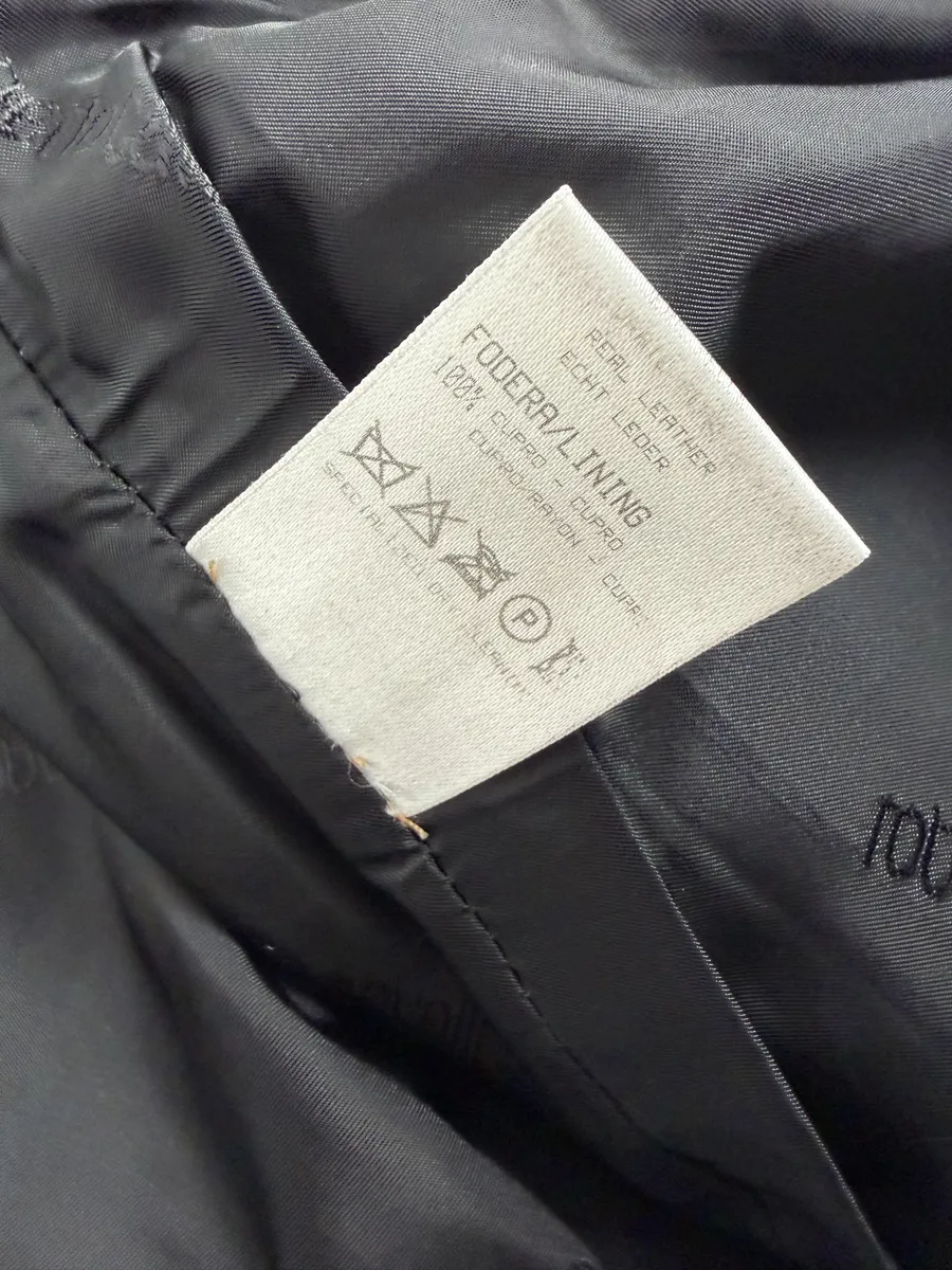 AW2003 Roberto Cavalli Biker Navy Padded Leather Pants - Image 6