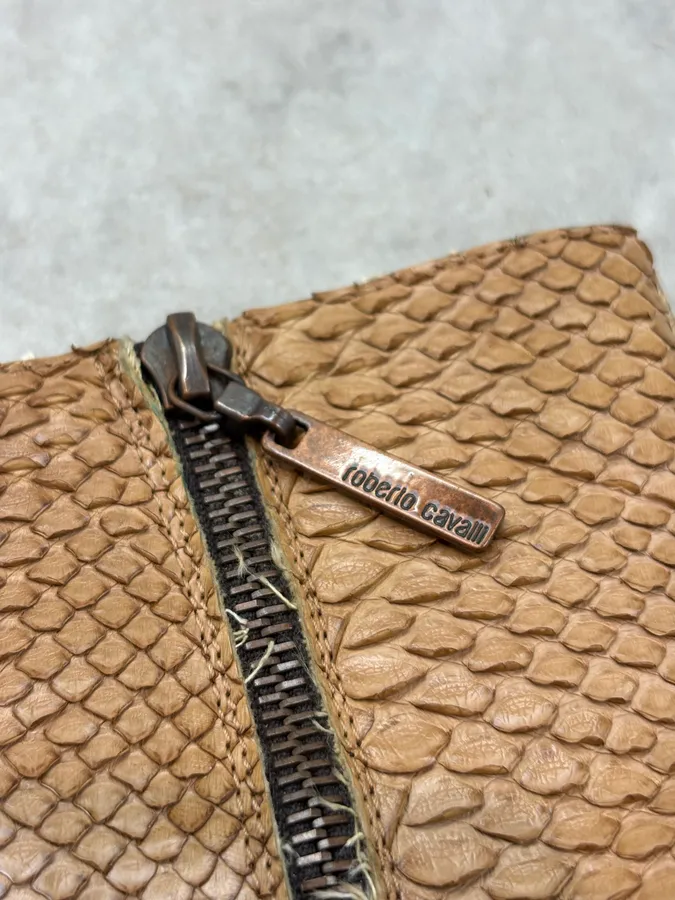 AW2003 Roberto Cavalli Tan Python Leather Chelsea Boots - Image 10