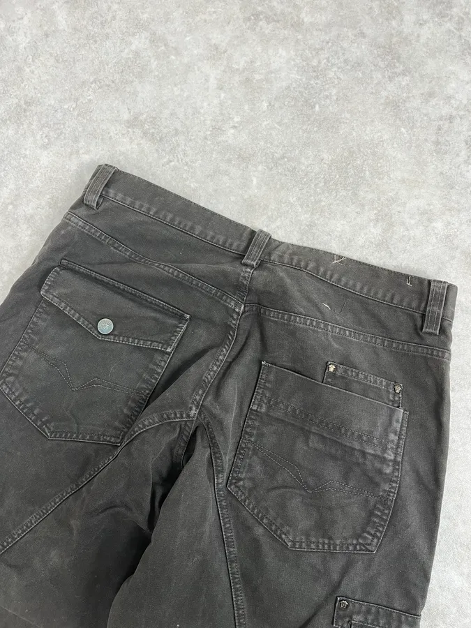 AW2003 Versace Dark Grey Military Cargo Pants - Image 8